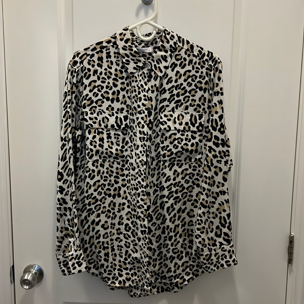 Leopard print silk blouse